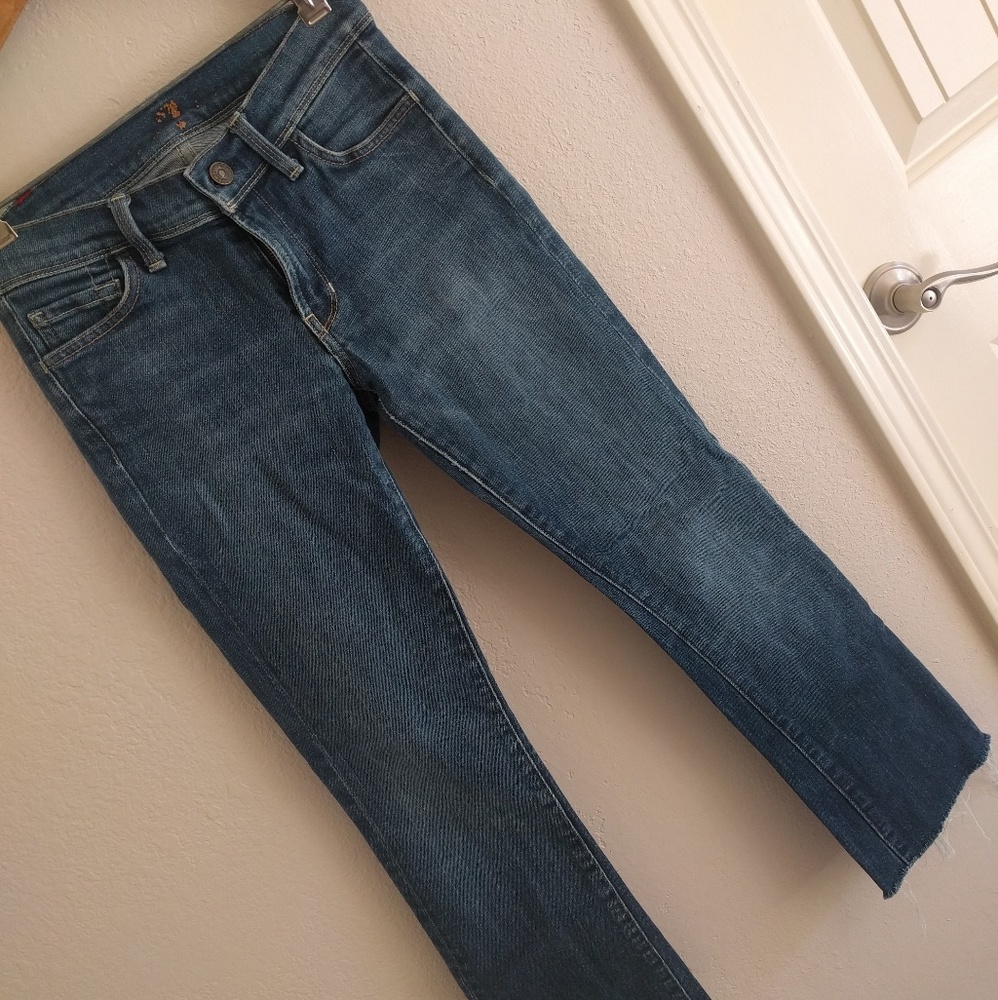 SOLD 7 for all mankind ankle boot jeans frayed hem